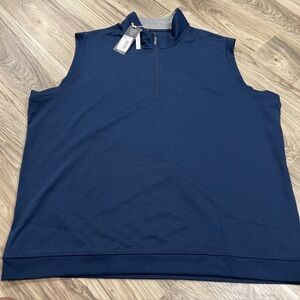 Adidas Elevated 1/4 Zip Up Mock GOLF Vest Navy Blue Mens Size XXL IB4541 $80 NWT